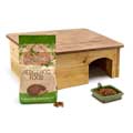 RSPB Classic Hedgehog starter kit with house, food & bowl product photo default T