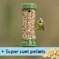 RSPB Classic easy-clean® small suet pellet and peanut feeder with 1kg Super suet pellets - mealworm product photo default T