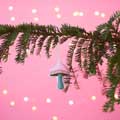 Embroidered mushroom hanging decoration product photo back T