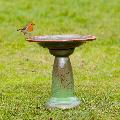 Echoes ceramic bird bath & stand product photo side T