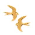 Swallow earrings 18ct gold vermeil by Blackbird Jewellery product photo default T