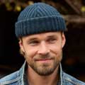 Merino wool fisherman beanie in spruce by Pachamama Knitwear product photo ai6 T