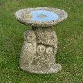 Owl family cast stone bird bath product photo default T