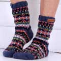 Fairisle wool cosy socks by Pachamama Knitwear product photo front T