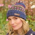Fairisle wool bobble hat by Pachamama Knitwear product photo back T