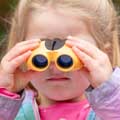 RSPB Puffin Jr children's binoculars, soft yellow product photo side T