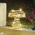 Rattan-effect mushroom solar light, small product photo default T