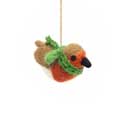 Felt Robin with scarf Christmas tree decoration product photo default T