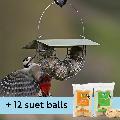 Suet ball basket feeder with roof and 12x Super suet balls product photo default T