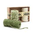 Green and white twirly jute twine, pack of three product photo front T
